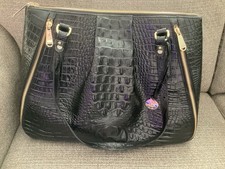 Brahmin Business Tote Black Melbourne Croc-Embossed Leather Handbag — listing 3
