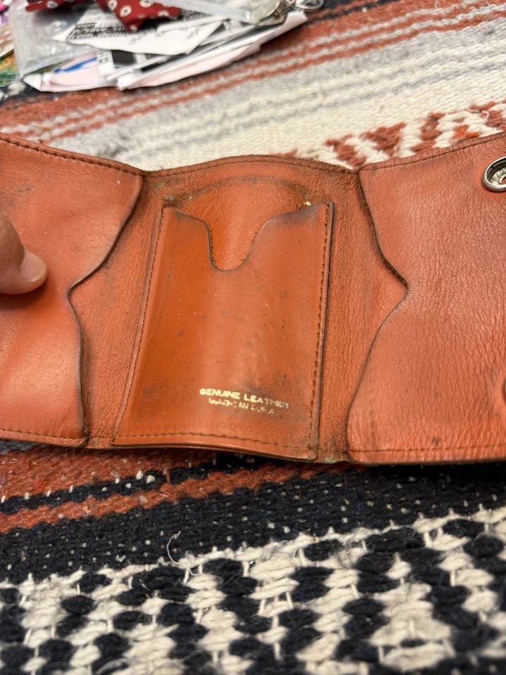 Cartera Harley Davidson vintage de cuero genuino marrón Foto 3 de 4