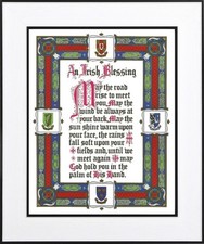 AN IRISH BLESSING - DONEGAL DUBLIN - IRELAND - B+W FRAMED PICTURE / PRINT 034-W