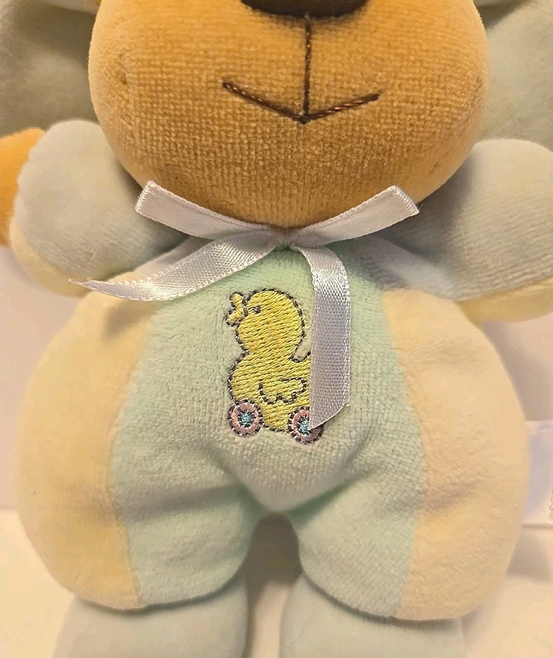 Soft Dreams Terry Cloth Puppy Pastel Plush Colorblock Rattle 9 Inches - Image 2 of 4