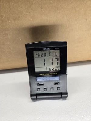 Vtg Casio Travel Clock PQ15 DQ-750 Temperature LED