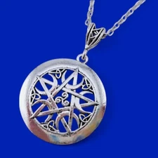 PENTAGRAM PENDANT NECKLACE triskelion Celtic knot moon choker 18" chain P1