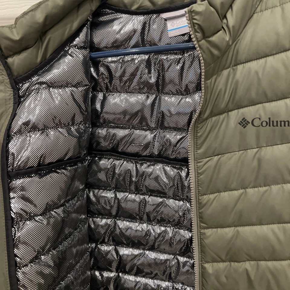 Chaqueta Chaleco Columbia Powder Lite Para Hombre Verde, Aislante, Omni-Calor Talla Grande Foto 3 de 4