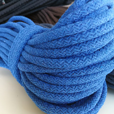 Blue Braided Cotton Rope 1/4'' x 500 Yards for Macrame, Craft, DIY, Sewing Cord