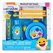 Baby Shark Musical Tub Tunes Bathtime Set Body Wash Instruments New PInkfrog