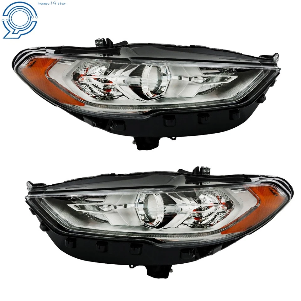 Pair For Ford Fusion 2017-2019 Halogen w/LED DRL Projector Headlight Headlamp - Image 4 of 4