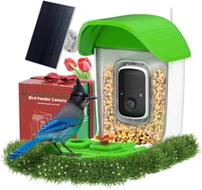 Smart Bird Feeder with Camera Solar Powered, AI Identify 11000+ Birds Species,2K