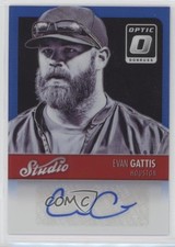 2016 Panini Donruss Optic Studio Signatures Blue 1/50 Evan Gattis #SSEG Auto 0b2