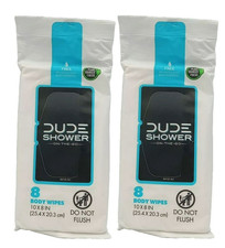 DUDE Wipes - On-The-Go Shower Wipes - 2 Pack 24 Wipes - Unscented Extra-Large