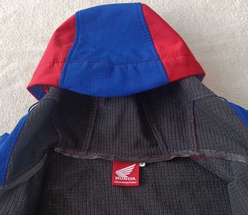 Honda Racing HRC Motul Motorsport mens Red Blue Softshell Hooded Jacket size M image 9