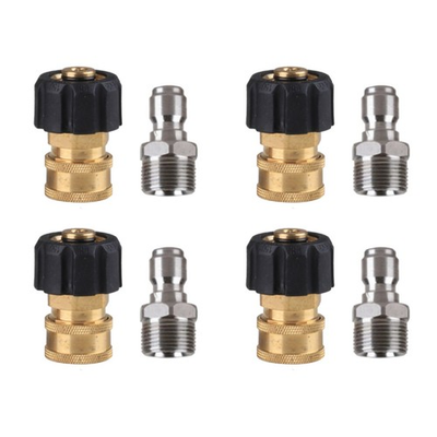 #ad 4 set Pressure Washer Adapter 3 8quot; Quick Connect M22 14mm to M22 Metric Fitting $38.99