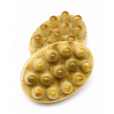 #ad Homemade Oval Massage Bar Soap with Nubs Herbal Scent Brown Speckled $10.00