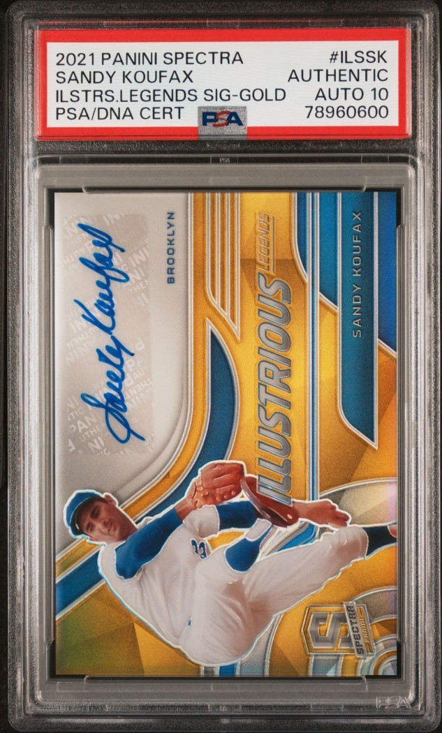 Sandy Koufax Los Angeles Dodgers 2021 Spectra Illustrious Legends Gold PSA Auto 10 #ILSSK 5/10 