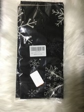 NEW Black Table Runner With White Snowflakes 72 x 13  