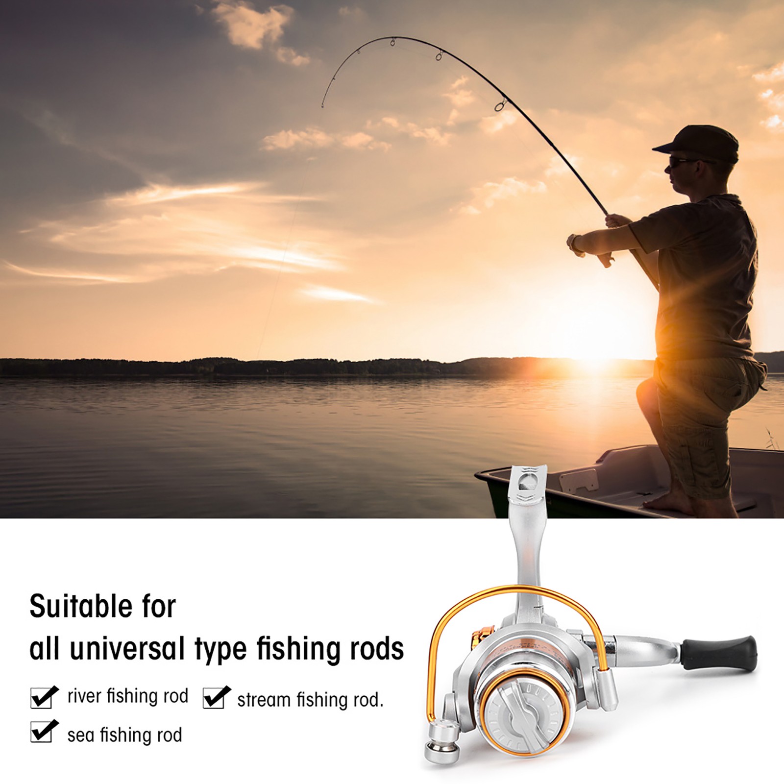 12BB Metallic Spinning Fishing Reel Lightweight Durable For Big Fish Trending