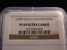1999-P Dolley Madison 90% Silver Dollar NGC PF69 Ultra Cameo