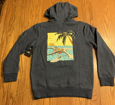 O  NEILL Fifty Two Pullover Boys Blue HOODIE Sweatshirt L Surfer Skeleton NWT