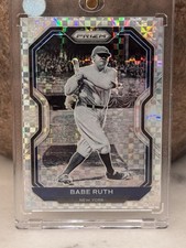 2021 PRIZM BABE RUTH Power Plaid Checkerboard PARALLEL YANKEES 46/75