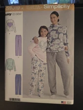 UNCUT Simplicity S9019 Girls & Misses Loungewear Sweats Pajama A (S-XL) Pattern