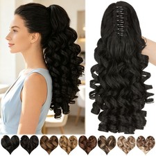 12in Ponytail Claw Clip in Hair Extension Ponytail Thick Wavy Hairpiece As Human