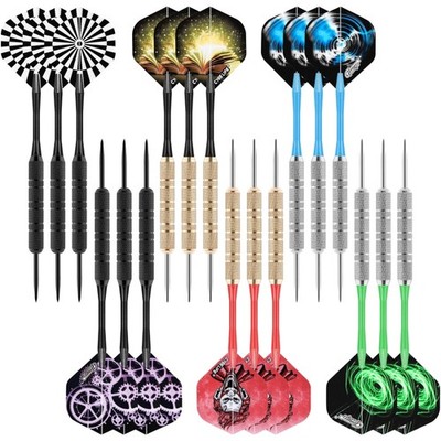 Dartpfeile Metallspitze 18er Set Steel Darts mit Flights Schaft Anfänger Hobby