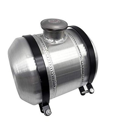 JSD 2 Gallons 8  x10'' Aluminum Spun Round Gas Tank 1/4'' NPT Outlet Center Fill