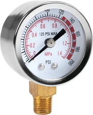 Performance Tool W10055 0-200 PSI Air Gauge for Air Tank Accessory