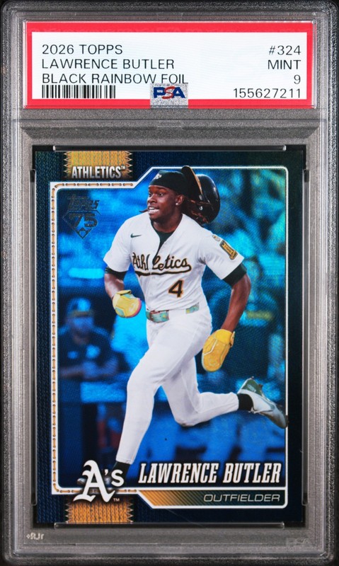 2026 TOPPS BLACK RAINBOW FOIL #324 LAWRENCE BUTLER 6/10 PSA 9