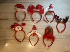 7-Pack Christmas Pet Headbands for Dogs & Cats | Santa Reindeer Bow Holiday Set