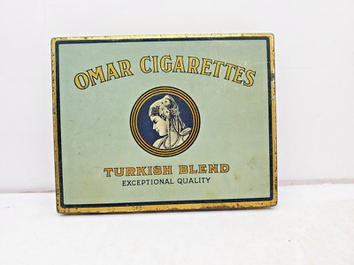 Vintage American Tobacco Co OMAR Turkish Blend 50 Cigarette Tobacco Tin - USA
