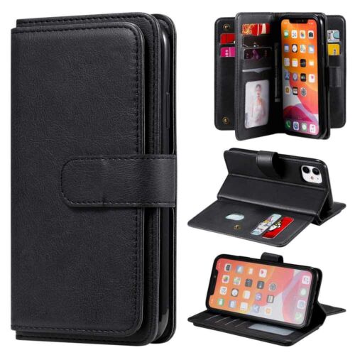 10 Card Holder Wallet Leather Case Cover For iPhone 11 Pro Max XS XR 6s 7 8 SE 2 - Picture 8 of 43