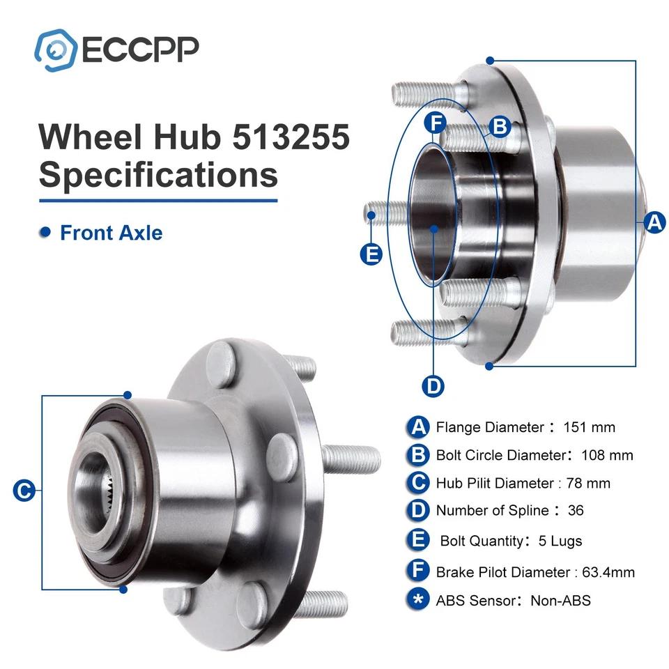 Conjunto de 2 cojinetes de cubo de rueda delantera para Volvo C30 C70 S40 V50 2007-2012 2013 Foto 2 de 4