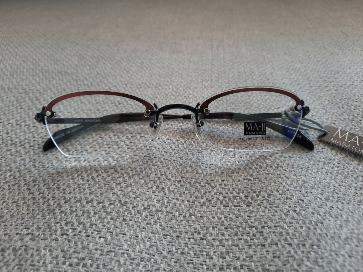 AB6W88新品 MA-JI MASATOMO TASMANIA BLEND MAJI MASATOMO Vintage Rimless Eyeglasses TITANIUM Model M3-9020