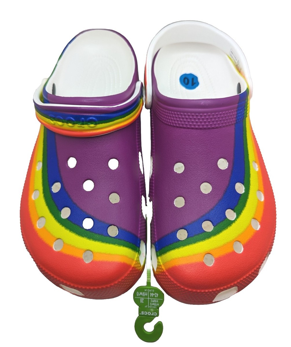 BRAND NEW* Crocs* (208106-93R) Classic Rainbow Dye Clog