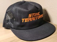 Vintage Stihl Territory K-Products USA Black Snapback Baseball Hat Cap RARE