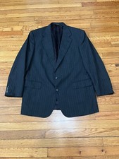 Polo University Club Ralph Lauren Mens Blazer Jacket Size 44R Gray Striped Wool