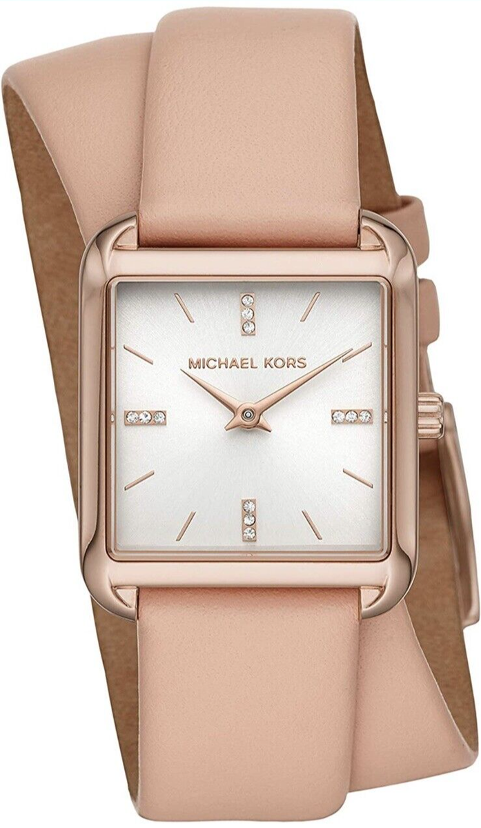 Michael Kors Drew Double Leather Strap Watch MICHAEL KORS DREW WATCH DOUBLE WRAP PINK LEATHER main image 2