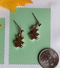 Adorable Lovely Teddy Bear Rose Gold Plated Dangle Earring