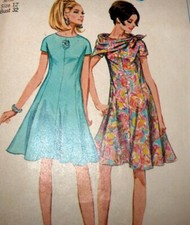LOVELY VTG 1960s DRESS Simplicity Sewing Pattern 12/32