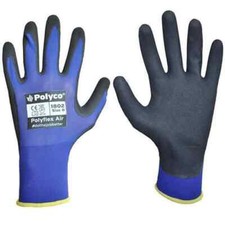 Polyflex Air-Blue UltraLight Close Fitting Neoprene Palm Grip Polyco Work Gloves