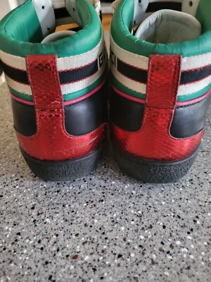 Gucci Ace Stripe High Top Black/Green/Red 523472 Men display picture 2