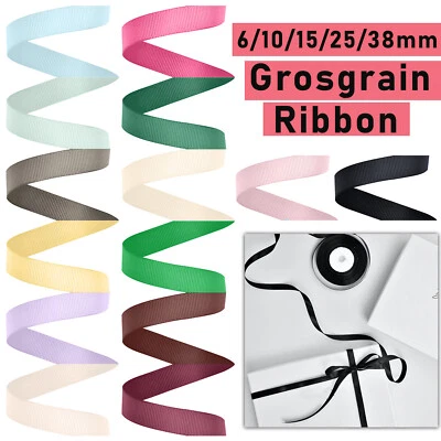 Ruban Gros Grain 6mm 10mm 15mm 25mm 38mm Rouleau Arts Couture Mariage Décor 10m - Photo 1/4