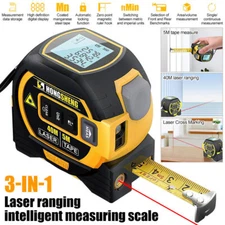 3 in 1 Digital Laser Measurer Tape Distance Meter Measuring Tool Range Finder US