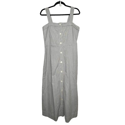 the cotton weave picnic dress Everlane Womens Size 12 The Cotton Weave Picnic Dress Pinstripe **No Belt
