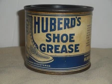 Vintage HUBERD'S SHOE GREASE Co. McMinnville OR Shoe Polish Can 7oz Empty c.1940