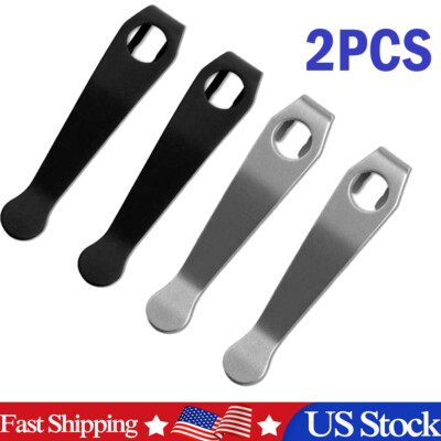 2PCS Titanium Deep Carry Wire Clip Black Fits Spyderco Para 3 Sage 5, Native New