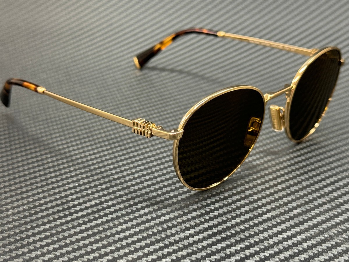 MIU MIU MU 55ZS 5AK09Z Gold Dark Brown Women's 50 mm Sunglasses | eBay