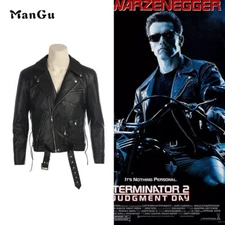 Terminator 2 Judgment Day Arnold Cosplay Costume Custom Made Leather Coat