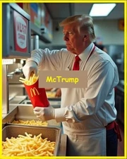 975 - Funny Meme Donald Trump working at McDonalds Fridge Refrigerator Magnet
