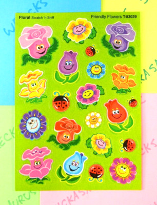 Trend Floral Scented Scratch & Sniff Friendly Flowers Sticker Sheet